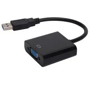 Zopsc USB3.0 to VGA Converter 5Gbps HD 1080P Adapter Cable 15Pin Female, Supports Multi Display Solutions, No External Power Supply, for PC laptops, Desktops, Monitors. (Black)