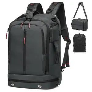 SUIKIHUM 16 Inch Laptop Backpack, Large Carry-On Backpack, TSA Approved Water Resistant Daypack W/Shoe Compartment+Shoulder Strap for Business Travel, 33L Grey