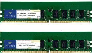 Timetec Hynix IC 32GB KIT (2x16GB) DDR4 2400MHz PC4-19200 Unbuffered ECC 1.2V CL17 2Rx8 Dual Rank 288 Pin UDIMM Server Memory RAM Module Upgrade (32GB KIT (2x16GB))