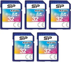 32GB 5-Pack SDHC Class 10 UHS-1 Flash Memory Card by Silicon Power