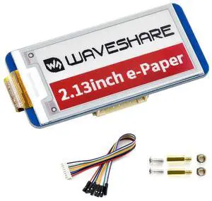 waveshare Three Color 2.13inch E-Ink Display HAT (B), 212x104 Resolution 3.3V/5V Red Black White E-Paper Display Screen for Raspberry Zero/Zero W/Zero WH/2B/3B/3B+ SPI Interface,Full Refresh