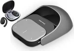 OIKKEI AI Mouse with Earbuds - Bluetooth ChatGPT Mouse with Voice Recording & Summarize by AI, Detachable Presenter Presentation Pointers Remote with Laser, Compatible with PC/Mac/Laptop