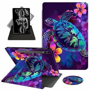 ACWDMKH Case for Samsung Galaxy Tab S10 Plus/ S9 FE Plus/ S9 Plus 5G Tablet 12.4 Inch Case,360 Degree Rotating Swivel PU Leather Stand Flip Folio Cover with Auto Wake/Sleep,Glitter Sea Turtle