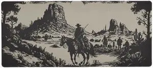 Glaphy Vintage Western Cowboy Gaming Mouse Pad Large Mousepad Extended Computer Keyboard Desk Pad Non-Slip Desk Mat for Work Game Home Office, 31.5 x 15.7 in