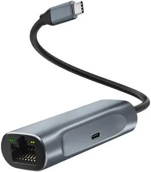 USB C to Ethernet Adapter with 100W Charging Port, Aibilangose 1Gbps Ethernet to USB C Adapter for Chromecast with Google TV, Type-C Gigabit Ethernet LAN Network Connector with Power Delivery