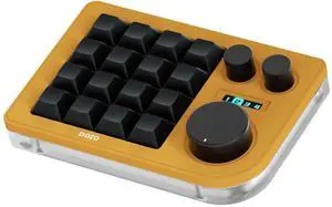 KEEBMONKEY Megalodon Triple Knob Macro Pad Programmable Designer Mini Keyboard 16 Keys (Yellow)