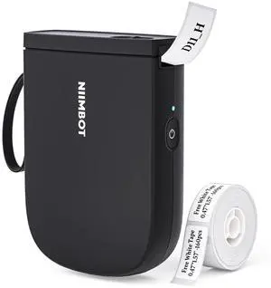 NIIMBOT Label Maker Bluetooth Mini Label Printer D11 2024 Version, Portable Label Maker with Tape Thermal Sticker Small Labeler, 300 DPI High Clearity Rechargeable, Black