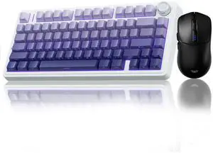 AULA Wireless Keyboard and Mouse Combo, F75 Pro Mechanical Keyboards,75% Gasket Hot Swappable Custom Keyboard+SC580 Wireless Gaming Mouse Black