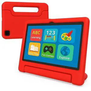 NOBKLEN 10.1 Inch Kids Tablet with Shockproof Case | Android 14, 64GB+8GB RAM, 12H Battery | Parental Control, Google Kids Space & Preloaded Educational Apps | WiFi 6, HD Display, Ages 3-12