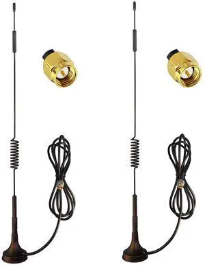 Dixingtek 2-Pack 3g 4g LTE Magnetic Antenna SMA Male Connector, Compatible with LTE Router Hunting Game Camera Network Card IP Camera Video Security Camera IoT Cellular Camera Spring 4G Antenna