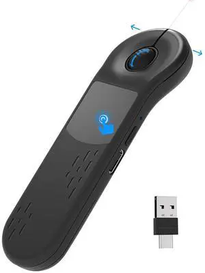 ZTYTO Air Mouse for PC/iOS/Android with Touchpad Rechargeable Wireless Presentation for PPT Pointer Bluetooth 2.4G Remote Control for PowerPoint/Keynote/Tiktok/Camera/Kindle App (Black)