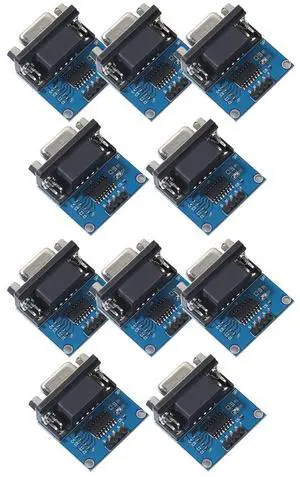DEVMO 10pcs MAX3232 Root Module Connector Chip RS232 to TTL Female Serial Port to TTL DB9 Converter Module Board fit Equipment Upgrades Like DVD