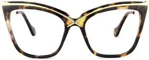 Zeelool Stylish Oversized Cat Eye Glasses for Women with Non-prescription Clear Lens Winston OX006465-03 Tortoise