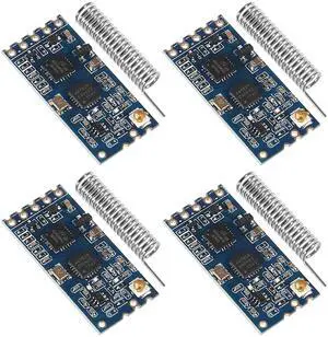 XIITIA 4pcs HC-12 433Mhz SI4463/SI4438 Wireless Serial Port Module 1000M Replace Bluetooth with Antenna