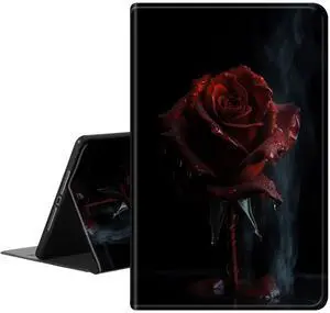 RMJKXQZG for Amazon Fire HD 10 Tablet Case with Auto Wake/Sleep Flexible-Angle Viewing Stand Ultra Thin Lightweight Hard Back Shell for Fire HD 10 Case for Women, Roses in The Rain