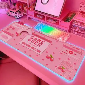 JMIYAV Pink RGB Gaming Mouse Pad 31.5x12 Inch PC XL Large Extended Glowing Led Light Up Desk Pad Non-Slip Rubber Base Computer Mouse Pad Cute Mousepad Mat JMIYAV Pink RGB Gaming Mouse Pad 31.5x12 Inch PC XL Large Extended Glowing Led Light Up Desk Pad Non-Slip Rubber Base Computer Mouse Pad Cute Mousepad Mat