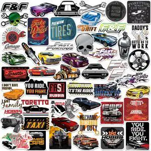 Fast & Furious 50ct Vinyl Large Deluxe Stickers Variety Pack - Laptop, Water Bottle, Scrapbooking, Tablet, Skateboard, Indoor/Outdoor - Set of 50