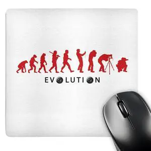 3dRose LLC Kike Calvos Evolution by Natural Selection of a Professional Photographer on White Background Pattern Mouse Pad (mp_47365_1)