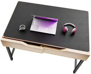 ZORESYN Leather Desk Mat 43.3 x 27.6 Inch (Black) for Office & Home - Extended Widen Mouse Pad, Waterproof Faux Leather Desk Pas with Non-Slip Base