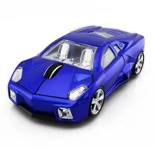 ECOiNVA Wireless Sports Car Mouse Laptop Desktop Computer Mice 2.4G USB Optical Mouse (Blue)