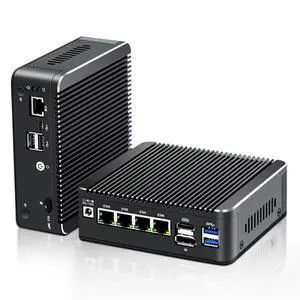 12th Gen N150(Upgraded N100, 4C/4T) 2.5G Soft Router 4X i226-V LAN 1*COM RJ45 4USB Fanless Mini PC Firewall Computer Type-C Support pf-Sense,No Ram No Storage