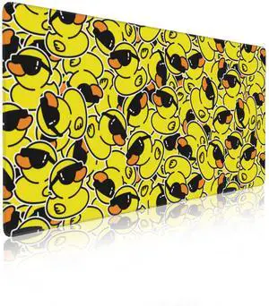 Cartoon Rubber Ducky Mouse Pad Soft Surface with Non-Slip Rubber Base for Office Workers,Students,Techer Versatile Portable 31.5x15.7 in