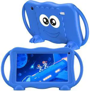 Kids Tablet 7 Inch Tablets for Kids 3-12, 32GB Toddler Tablet with Dual Camera, Parental Control, Solid Case, WiFi, GMS, YouTube, Netflix, Android Learning Software Installed(Navy Blue)
