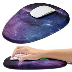 Hokafenle Ergonomic Mouse Pad Wrist Support with Stepped-Wedge Design, Wrist Rest Pain Relief Mousepad Filled with Memory Foam, Carpal Tunnel Mousepad for Wireless Mouse(12x8 inch, Galaxy)