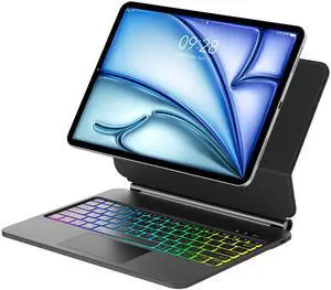 Magic Keyboard for iPad Air 13 Inch (M3/M2) & for iPad Pro 12.9 (6th, 5th, 4th, 3rd Gen) Case Keypad, Upgraded Trackpad Keyboard for Pro12.9 2018-2022 with Backlight, Floating Cantilever Stand, Black