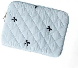 Attria Cute Bow Graphic Carrying Laptop Bag Y2K Preppy Laptop Sleeve Case Bag Kawaii Pad Computer Protect Case Pouch (13-14 inch,Blue)