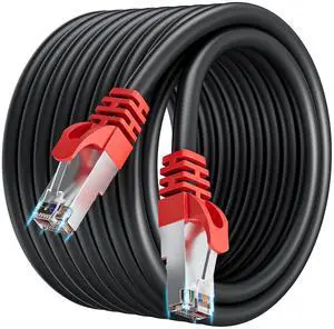 MEIPEK Cat 7 Ethernet Cable 50ft, SFTP Cat 7 Shielded Patch Cable 24AWG, High Speed Internet Network Cable 10Gbps 600Mhz, Cat7 RJ45 LAN Cables 50 ft for Router Modem Gaming