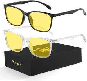 hunsquer Night Vision Blue Light Glasses for Woman Blue Light Blocking Glasses Men Computer Gaming Blue Screen Glasses