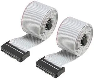 uxcell IDC Gray Wire Flat Ribbon Cable 20 Pins 128cm Length 2.54mm Pitch 2pcs Type-C