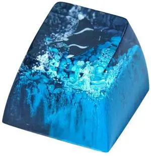 Manta Ray Artisan Keycap Deep Blue Ocean Coral R1 SA Profile Custom Sea Creatures Keycaps 1U ESC Handmade Gaming Resin Key Cap Cherry MX Switch Compatible Mechanical Keyboard Manta Ray Lover Gift
