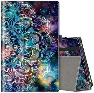 VORI Folio Case for Amazon Fire HD 8 Tablet (8th/7th/6th Generation, 2018/2017/2016 Release), Slim Premium PU Leather Stand Protective Cover with Auto Wake/Sleep, Mandala Galaxy