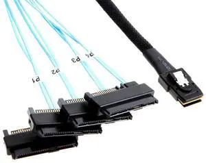 Chenyang Mini SAS SFF-8087 36Pin Host 1 to 4 SAS SFF-8482 Target SAS Disk Cable 1.0M