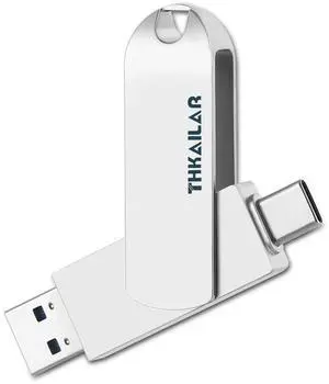 THKAILAR 1TB USB 3.2 Gen 2 External SSD Flash Drive, 2-in-1 USB-A & USB-C, 500MB/s Read Speed, Portable SSD, Dual Ports Thumb Drive for Android, MacBook Pro, PC, Tablet, Laptop, and Smart TV