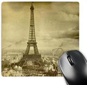3dRose LLC 8 x 8 x 0.25 Inches Mouse Pad, Eiffel Tower Paris France 1889 Sepia Tone (mp_6795_1)