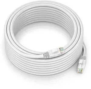 Maximm Cat 6 Ethernet Cable 100 Ft,Cat6 Cable, LAN Cable, Internet Cable, Patch Cable and Network Cable - UTP (White) 100 Feet ethernet Cord