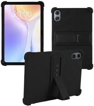 Case for Odea A12 Android 15 Tablets, 12 Inch Tablet 2025- Soft Silicone Shock Proof Lightweight Stand Rubber Shell Protective Cover,Kids Friendly Soft Silicone Adjustable Stand Cover,Black