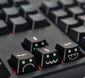 Replacement WASD Arrow Keycaps UV Coating Backlit Double Shot Cute Keycap OEM Profile for All MX Gaming Mechanical Keyboard (4 Keys Arrow)
