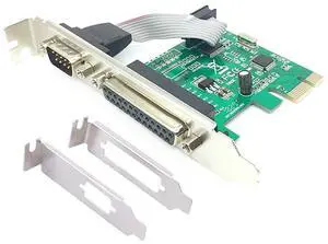 PCIe Combo Serial Parallel Expansion Card PCI Express to Printer LPT Port RS232 Com Port Adapter IEEE 1284 Controller Card WCH382 Chip for Desktop PC Windows 10 with Low Bracket