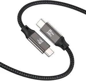 Getrish 80Gbps Thunderbolt 5 Cable, up to 120Gbps Bandwidth, 240W Fast Charging, 16K@60Hz, 4K@540Hz USB C Video Cable, Compatible for Thunderbolt 4/3, USB4, SSD, MacBook M4 Pro, Dock, eGPU, 3.3FT Getrish 80Gbps Thunderbolt 5 Cable, up to 120Gbps Bandwidth, 240W Fast Charging, 16K@60Hz, 4K@540Hz USB C Video Cable, Compatible for Thunderbolt 4/3, USB4, SSD, MacBook M4 Pro, Dock, eGPU, 3.3FT