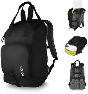 torch Laptop Backpack for Men & Women  Carry On Backpack 27L with 16-Inch Laptop Compartment, Shoe Compartment, and Anti-Sweat Back Panel, Casual Totepack for Work, Travel, and Everyday Use (Daksa)