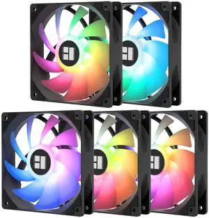 Thermalright 5 Pack TL-C12C-S CPU Fan 120mm ARGB Case Cooler Fan, 4pin PWM Silent Computer Fan with S-FDB Bearing Included, up to 1550RPM Cooling Fan5 Quantities