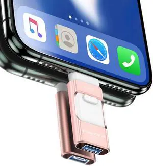 128GB USB Storage Flash Drive for Phone/pad/Android/PC/Laptop,USB Stick Picture Photo Storage External Drive,Need APP(Pink,K6)