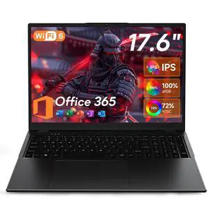 2025 17.6 Inch Laptop Computer with Office 365, 16GB RAM 640GB Storage, N5095 CPU, Windows 11, WiFi 6, Bluetooth 5.2, Backlit keyboard, Portable Thin Business Student Laptops for Work, School, Travel
