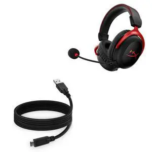 BoxWave Cable Compatible with HyperX Cloud II Wireless - DirectSync - USB 3.0 A to USB 3.1 Type C, USB C Charge and Sync Cable - 6ft - Black