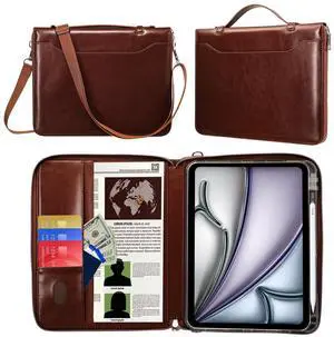 E NET-CASE for iPad Air 13 Inch Case (M3 2025/M2 2024), iPad Pro 12.9 Case (6th/5th Gen 2022/2021)Briefcase-Style Protective Cover(Brown)