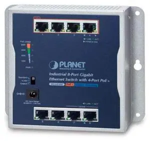 WGS-814HP Industrial 8-Port 10/100/1000T Wall-Mounted Gigabit Switch with 4-Port PoE+